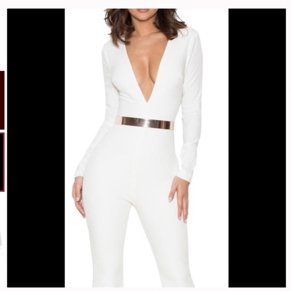 House Of CB, 'Catalin' White Jumpsuit With Long Sleeves, Size XS - Picture 2 of 13